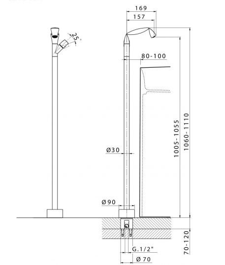 Смеситель Flaminia Fold Freestanding Basin Mixer ФОТО