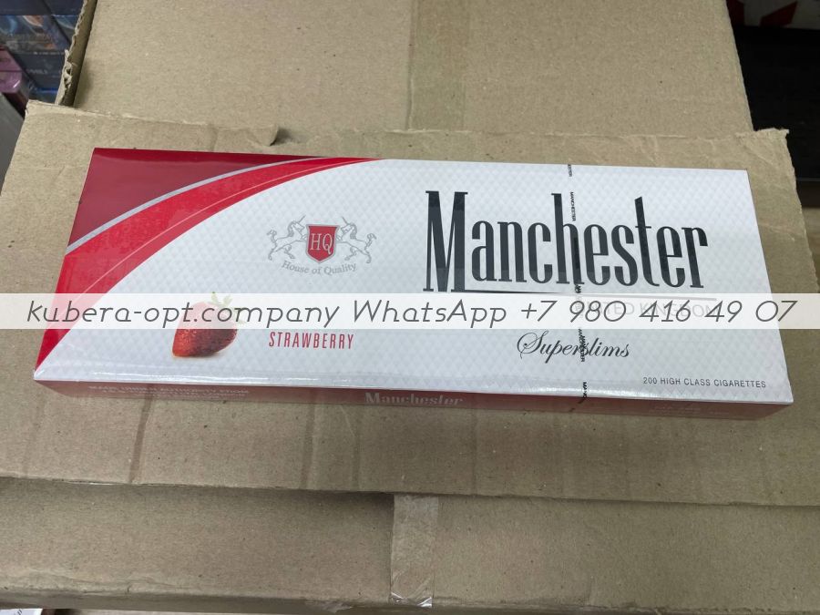 Manchester Super Slim Strawberry (Манчестер супер слим Клубника) минимальный заказ 1 коробка (50 блоков) можно миксом