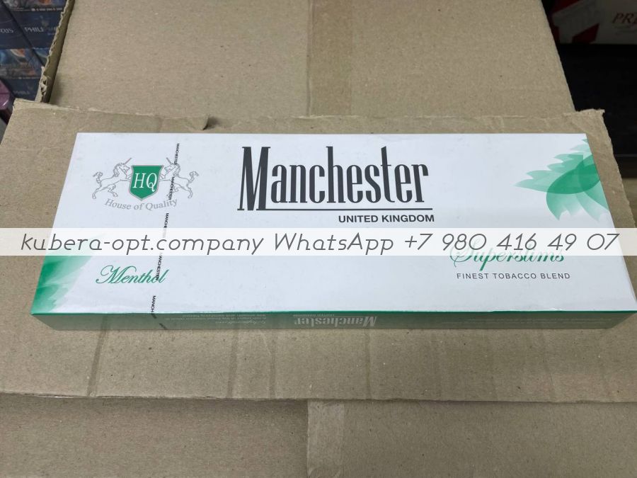 Manchester Super Slim Menthol (Манчестер супер слим Ментол) минимальный заказ 1 коробка (50 блоков) можно миксом