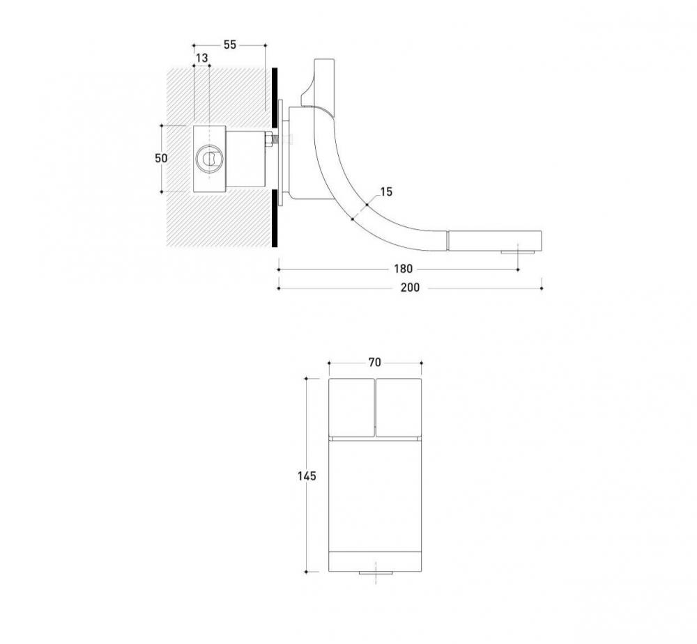 Смеситель Flaminia Si Up Wall Basin Mixer Dual Controls схема 2