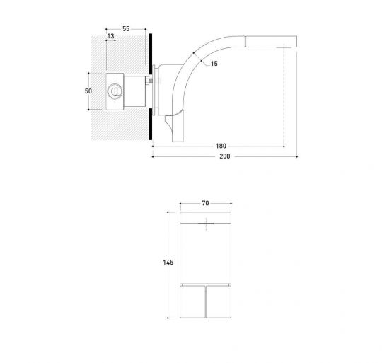 Смеситель Flaminia Si Down Wall Basin Mixer Dual Controls ФОТО