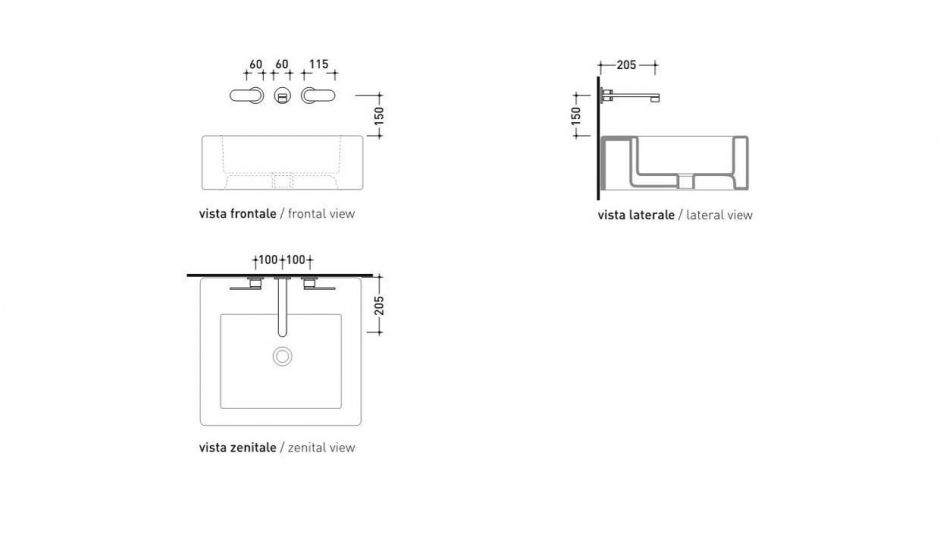 Смеситель Flaminia One Wall-Mounted Double-Lever Mixer ФОТО