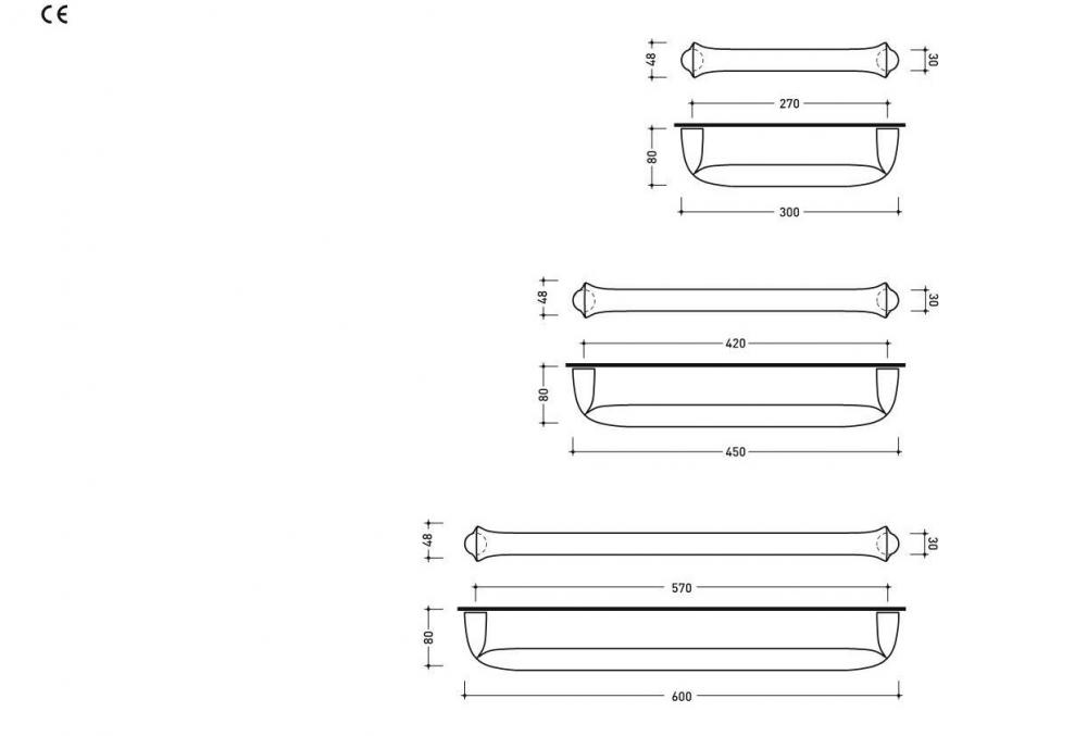 Держатель для полотенец Flaminia Fold FL60 схема 2