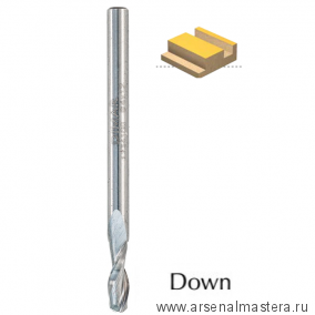 Фреза спиральная Z2 чистовая D 5 x 20 L 55 стружка ВНИЗ хвостовик 5 DIMAR 1735160