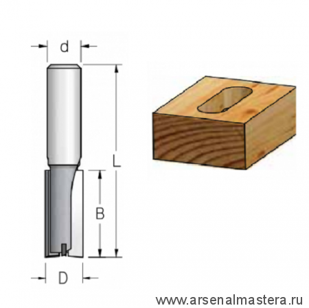 Фреза пазовая врезная 16.0 x 25 x 57 x 8 WPW PT41605