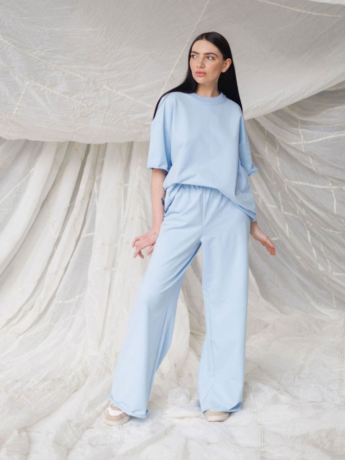 Брюки оверсайз голубые