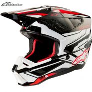 Шлем Alpinestars S-M5 Action 2, Черно-бело-красный