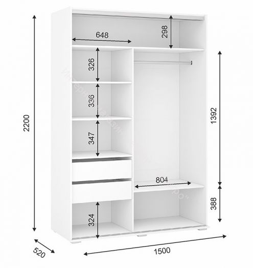 Шкаф-купе 2-х створчатый "Оскар"