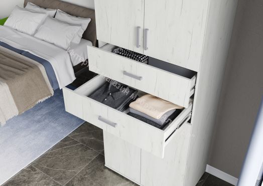 Шкаф распашной "Нельсон" ШК-05 Дуб крафт белый