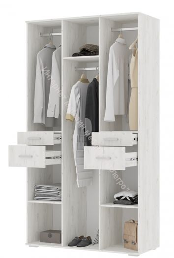 Шкаф распашной "Нельсон" ШК-02 Дуб крафт белый