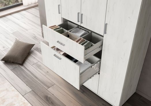 Шкаф распашной "Нельсон" ШК-03 Дуб крафт белый