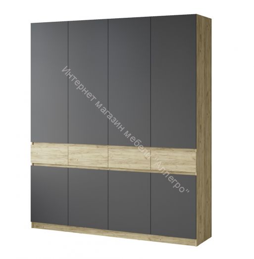 Шкаф распашной "Турин" Дуб крафт золотой/Графит