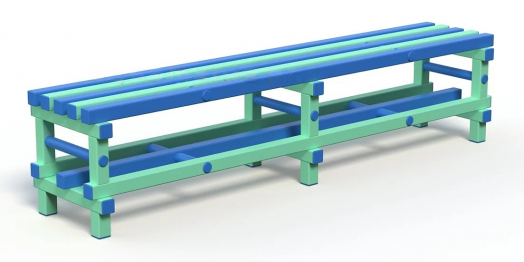 Скамья  пластиковая для бассейна усиленная 2000х420х450 мм