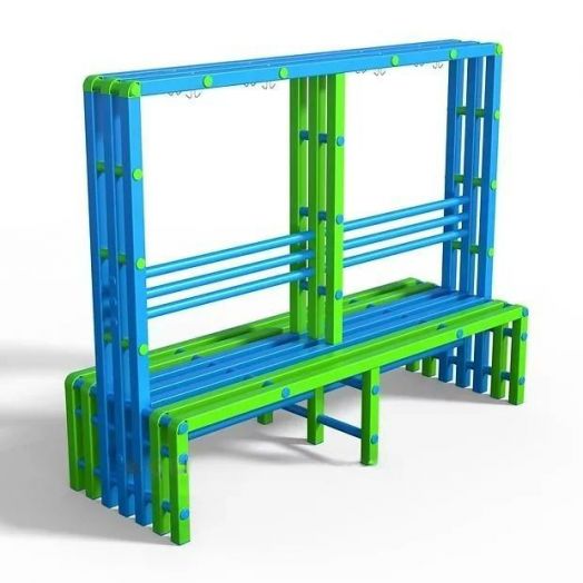 Скамья-вешалка пластиковая для бассейна двухсторонняя 2000х700х1700 мм