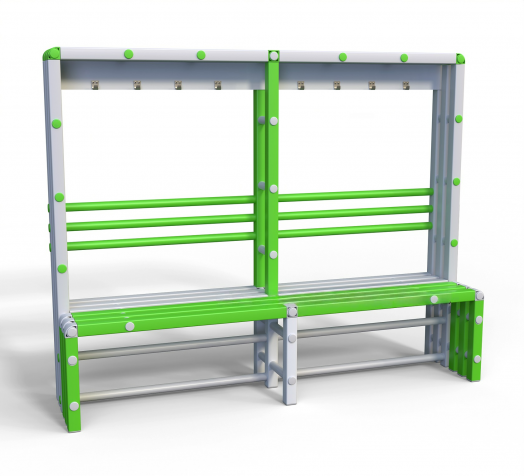 Скамья-вешалка пластиковая для бассейна односторонняя 2000х500х1700 мм