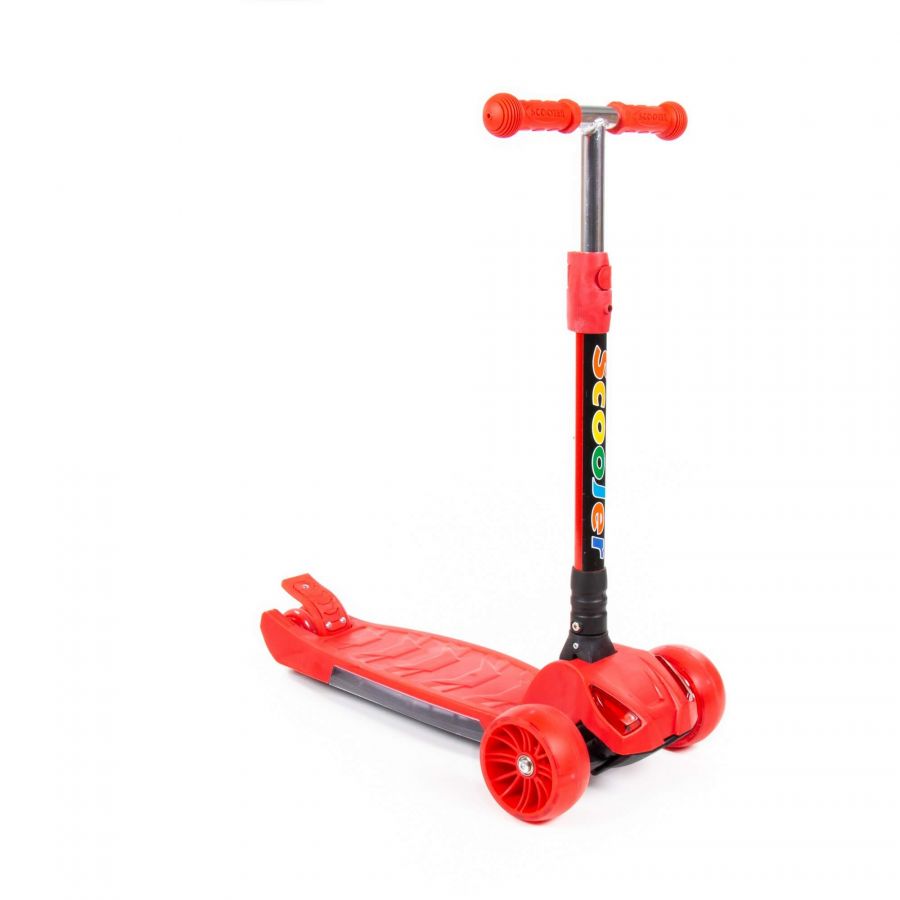TJ-705L Детский самокат (со складной ручкой) (красный) (в коробке)