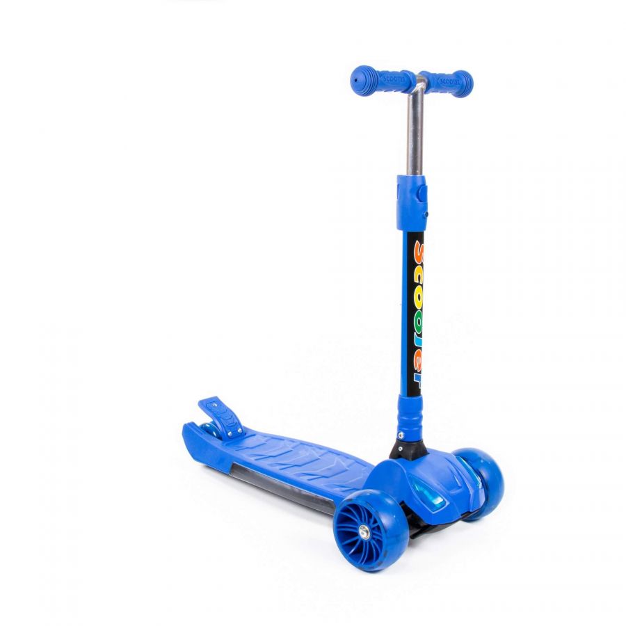 TJ-705L Детский самокат (со складной ручкой) (синий) (в коробке)