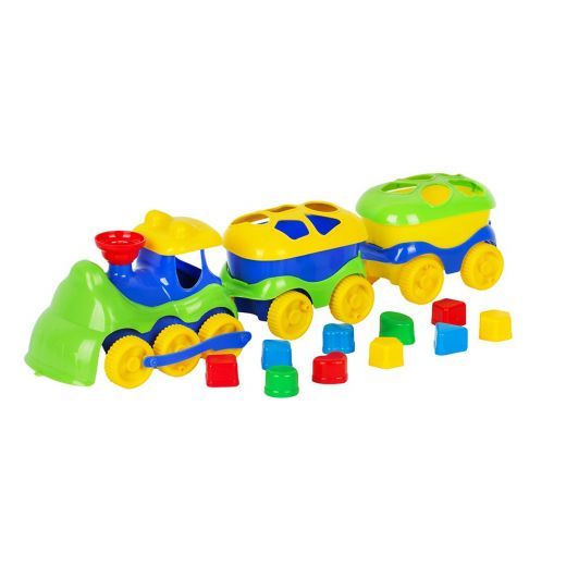 Игрушка паровозик с логическими фигурками