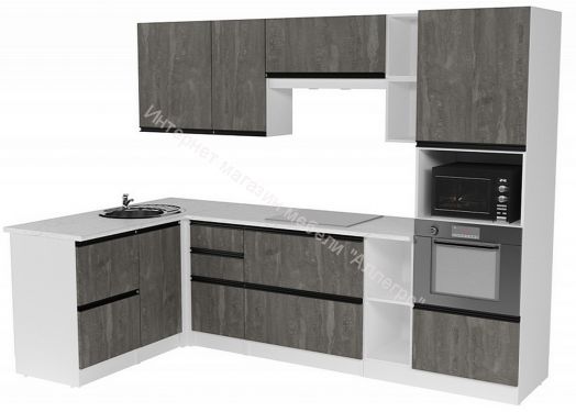 Кухонный гарнитур Ноктюрн мега прайм 1500х2700 мм