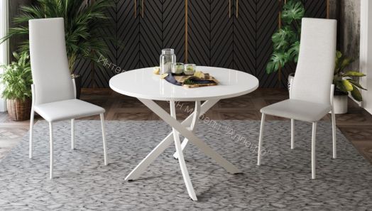 Стул "Кредо" Белый муар/Кожзам Белый