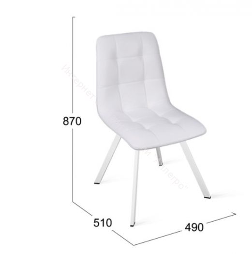 Стул Бруно (паук Т2) (Белый муар/Кожзам Белый)