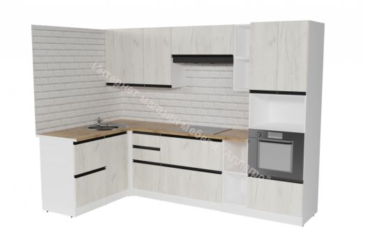 Кухонный гарнитур Амели мега прайм 1500х2700 мм