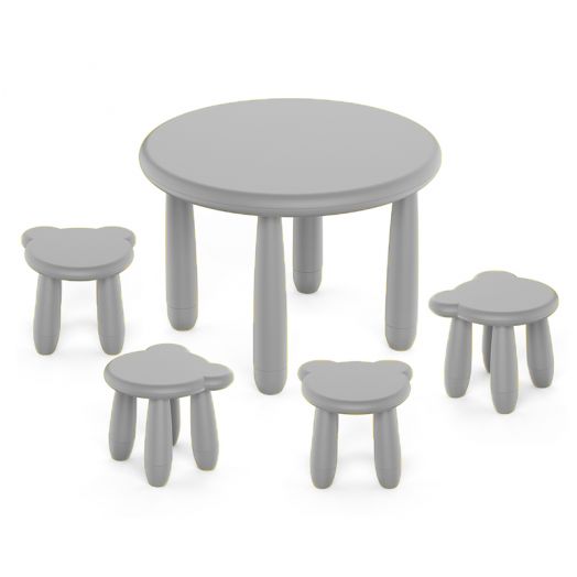 Комплект детский, пластиковый со столом TINI и табуретами TEDDY  (серый)