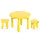 Комплект детский, пластиковый со столом TINI и табуретами TEDDY  (жёлтый)
