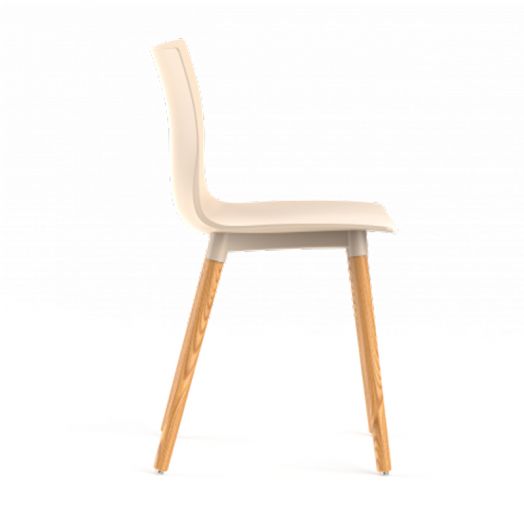 Стул пластиковый с деревянными ножками BESK  (бежевый)