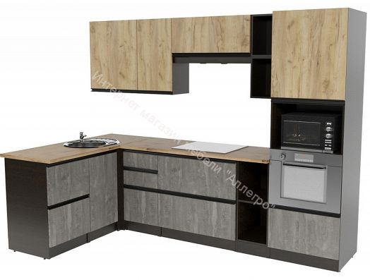 Кухонный гарнитур Адажио мега прайм 1500х2700 мм