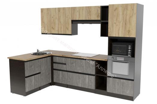 Кухонный гарнитур Адажио мега прайм 1500х2700 мм