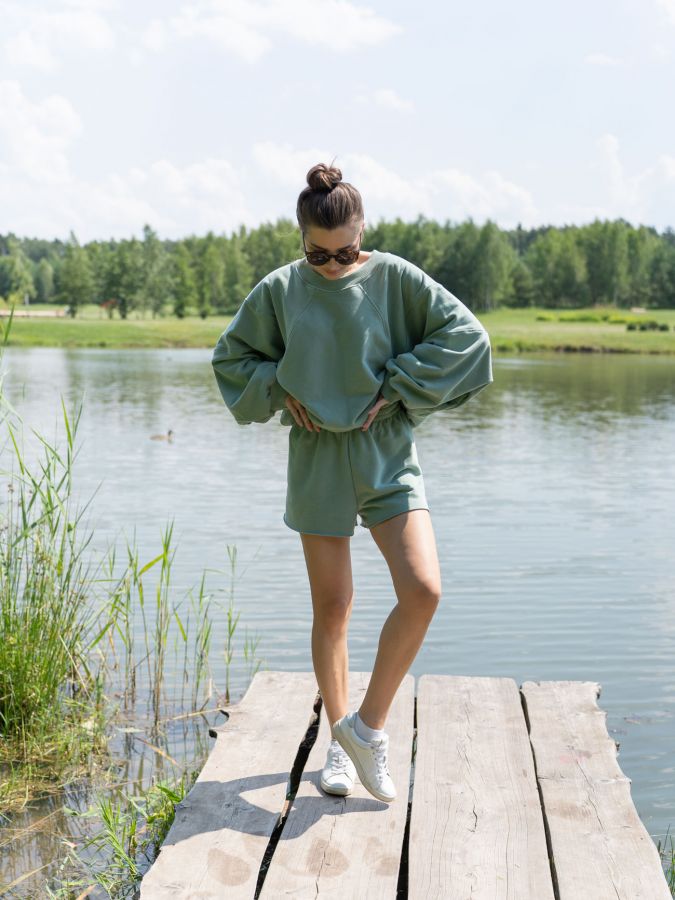 Свитшот геометричный полынь