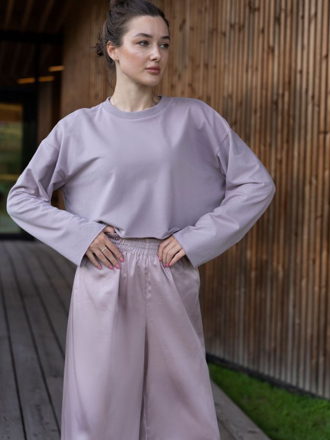 Кофта укороченная туман