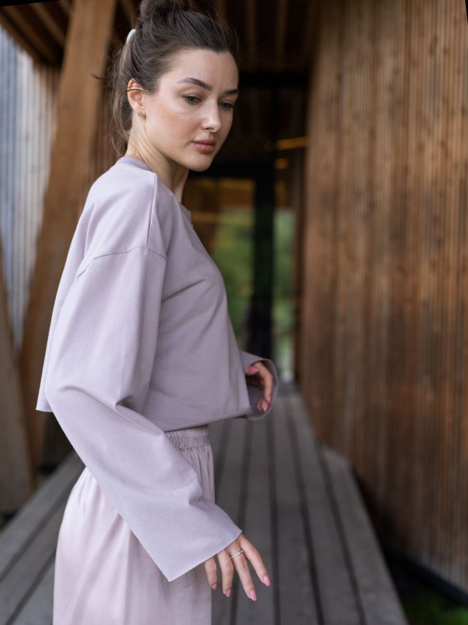 Кофта укороченная туман