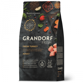 Сухой корм для взрослых кошек Grandorf Fresh с индейкой и бататом