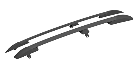 Рейлинги для автомобиля LADA Niva Travel (2020-), Chevrolet Niva (2002-2020), крепление в штатные места, полимер черный