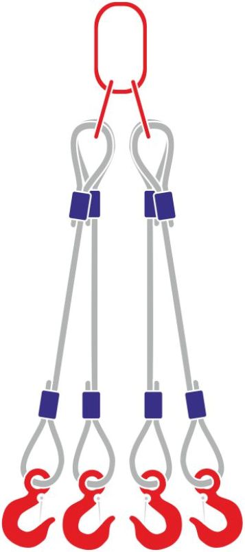 Строп канатный с 4 крюками 3,2Тх4М