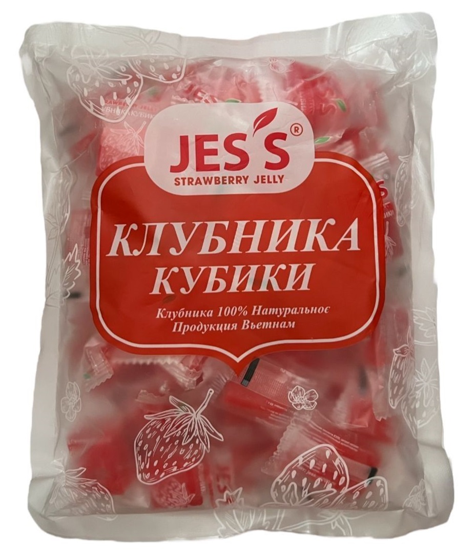 Клубника жевательные кубики Вьетнам "JESS" 500гр