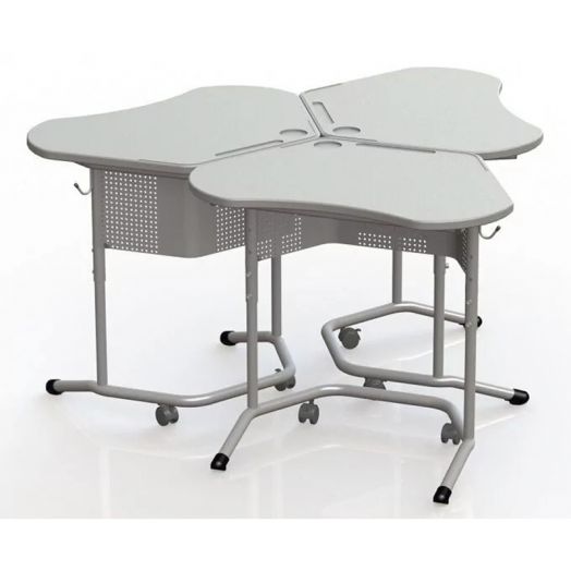 Школьный стол трапеция регулируемый ШСТ17 (Антивандальный Белый пластик)