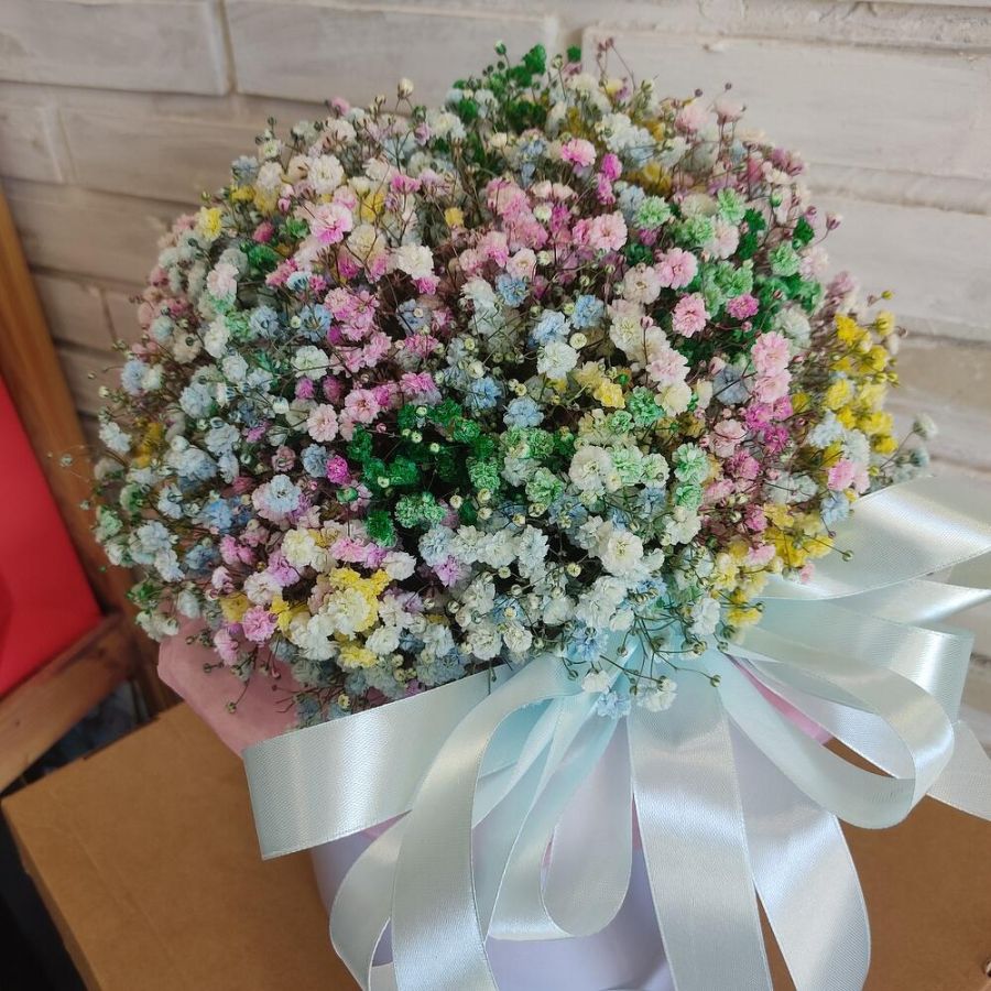 Радужная гипсофила в коробке XL