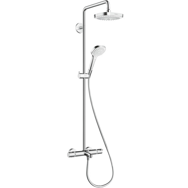 Душевая система Hansgrohe Croma Select E 27352400 с термостатом хром белая схема 1