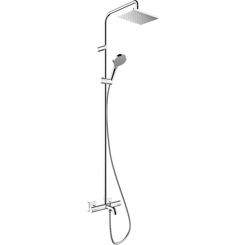 Душевая система Hansgrohe Vernis Shape Showerpipe 26284000 с термостатом хром схема 1