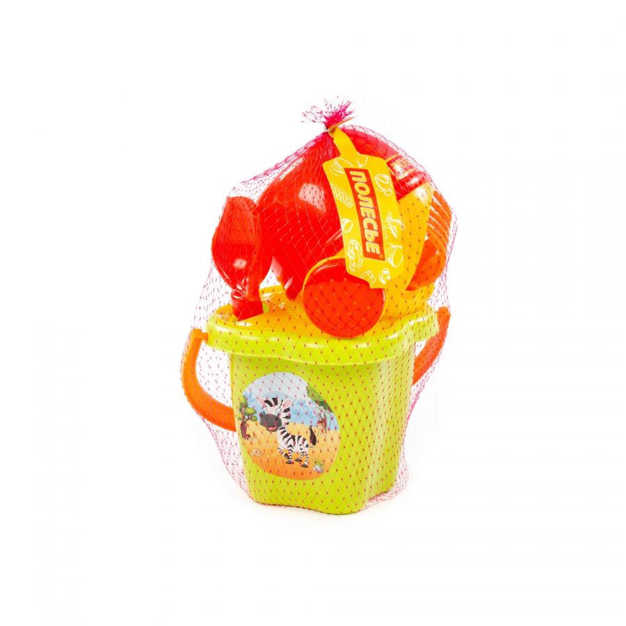 Набор №222: ведро-цветок среднее, ситечко-цветок, совок №2, грабельки №2, лейка малая №4