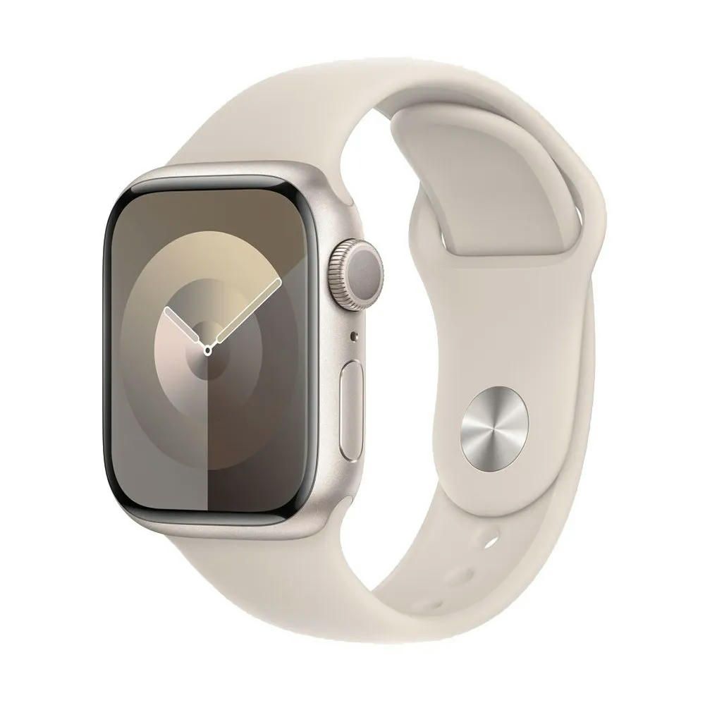 Apple Watch Series 9 41mm (GPS) Starlight Aluminum Case with Starlight Sport Band (M/L) (MR8U3/MR9K3)