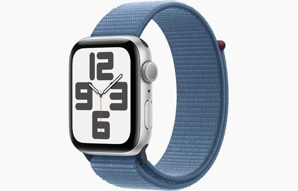 Apple Watch SE Gen 2 44mm (GPS) Silver Aluminum Case with Winter Blue Sport Loop (MREF3)