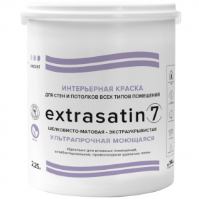 Краска Интерьерная Влагостойкая Vincent Extrasatin 7 9л Белая, Шелковисто-Матовая / Винсент Интериор Мат I 3.