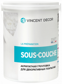 Грунт-Краска Vincent Decor Sous Couche 2.5л Белая, Укрывная для Декоративных Штукатурок / Винсент Декор Со Куш.*