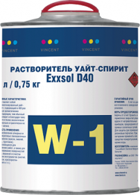 Растворитель Уайт-Спирит Vincent Exxsol D40 W1 1л со Слабым Запахом / Винсент.