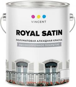 Эмаль Универсальная Vincent Royal Satin 9л Алкидная, Белая, Полуматовая для Внутренних и Наружных Работ.