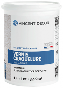 Лак Кракелюр Vincent Decor Vernis Craquelure Classique 1л с Эффектом Потрескавшегося Покрытия / Винсент Декор Вернис Кракелюр.*